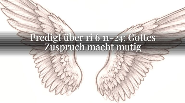 Predigt über ri 6 11-24: Gottes Zuspruch macht mutig Predigt über ri 6 11-24: Gottes Zuspruch macht mutig
