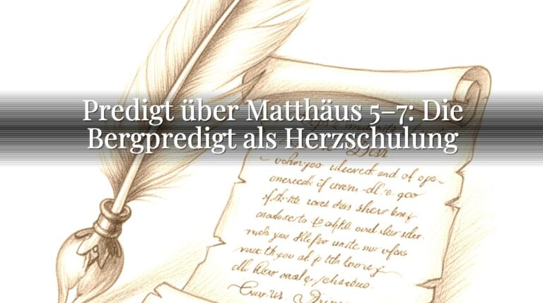 Predigt über Matthäus 5–7: Die Bergpredigt als Herzschulung Predigt über Matthäus 5–7: Die Bergpredigt als Herzschulung