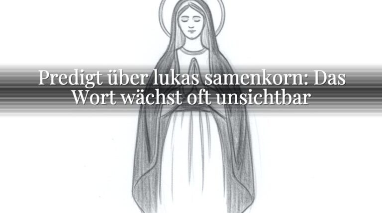 Predigt über lukas samenkorn: Das Wort wächst oft unsichtbar