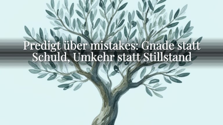 Predigt über mistakes: Gnade statt Schuld, Umkehr statt Stillstand