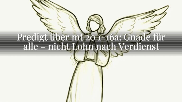 Predigt über mt 20 1-16a: Gnade für alle – nicht Lohn nach Verdienst
