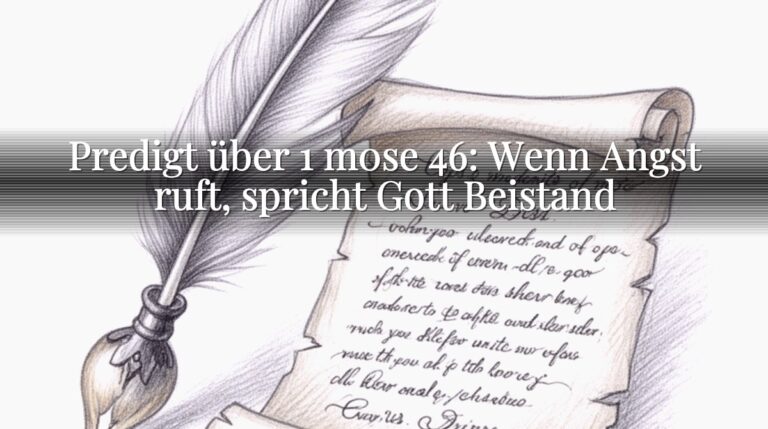 Predigt über 1 m0se 46: Wenn Angst ruft, spricht Gott Beistand Predigt über 1 m0se 46: Wenn Angst ruft, spricht Gott Beistand