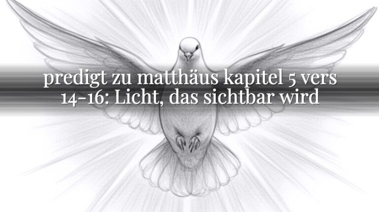 predigt zu matthäus kapitel 5 vers 14-16: Licht, das sichtbar wird