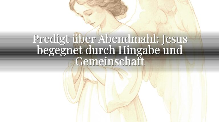 Predigt über Abendmahl: Jesus begegnet durch Hingabe und Gemeinschaft Predigt über Abendmahl: Jesus begegnet durch Hingabe und Gemeinschaft