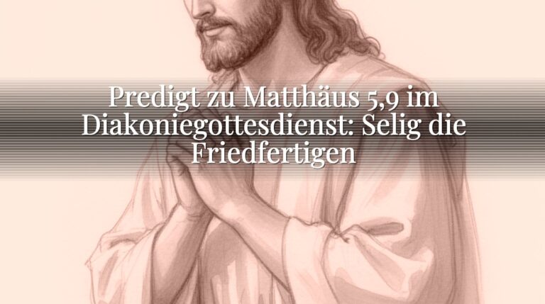 Predigt zu Matthäus 5,9 im Diakoniegottesdienst: Selig die Friedfertigen Predigt zu Matthäus 5,9 im Diakoniegottesdienst: Selig die Friedfertigen
