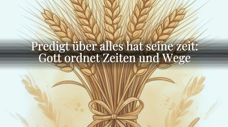 Predigt über alles hat seine zeit: Gott ordnet Zeiten und Wege Predigt über alles hat seine zeit: Gott ordnet Zeiten und Wege