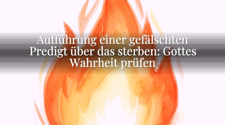 Aufführung einer gefälschten Predigt über das sterben: Gottes Wahrheit prüfen
