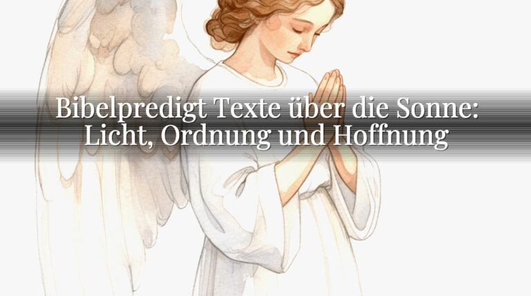Bibelpredigt Texte über die Sonne: Licht, Ordnung und Hoffnung