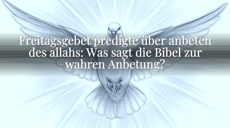 Freitagsgebet predigte über anbeten des allahs: Was sagt die Bibel zur wahren Anbetung?