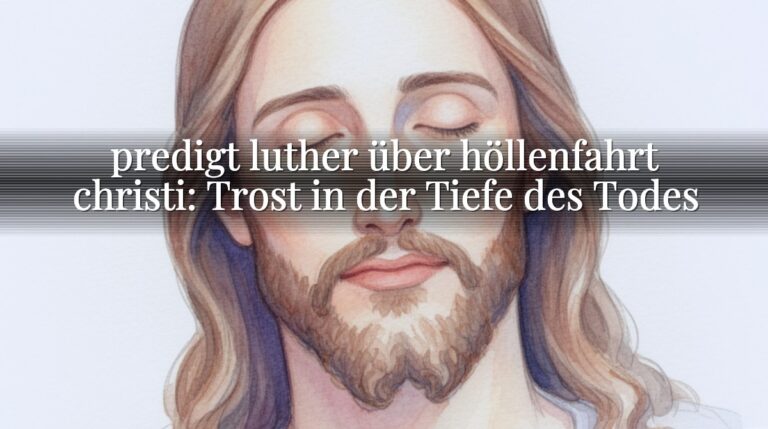predigt luther über höllenfahrt christi: Trost in der Tiefe des Todes