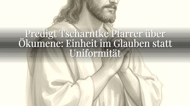 Predigt Tscharntke Pfarrer über Ökumene: Einheit im Glauben statt Uniformität