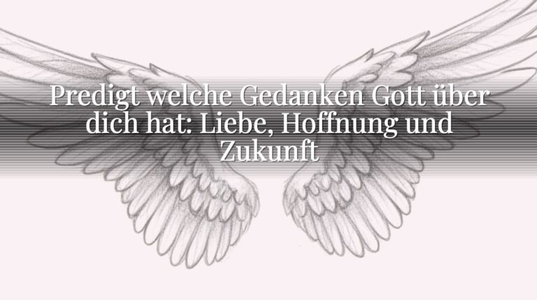 Predigt welche Gedanken Gott über dich hat: Liebe, Hoffnung und Zukunft