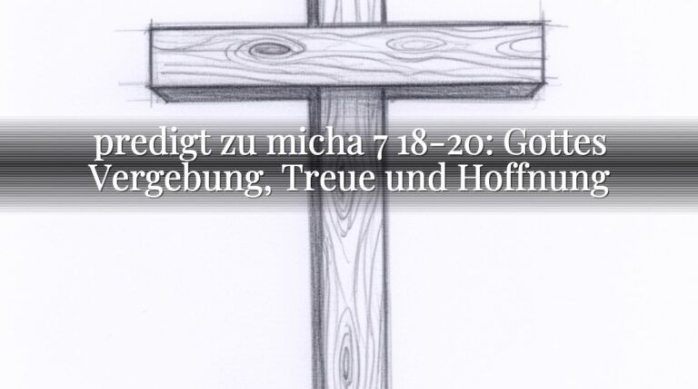 predigt zu micha 7 18-20: Gottes Vergebung, Treue und Hoffnung