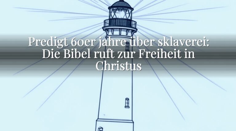 Predigt 60er jahre über sklaverei: Die Bibel ruft zur Freiheit in Christus