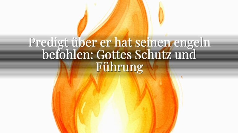 Predigt über er hat seinen engeln befohlen: Gottes Schutz und Führung