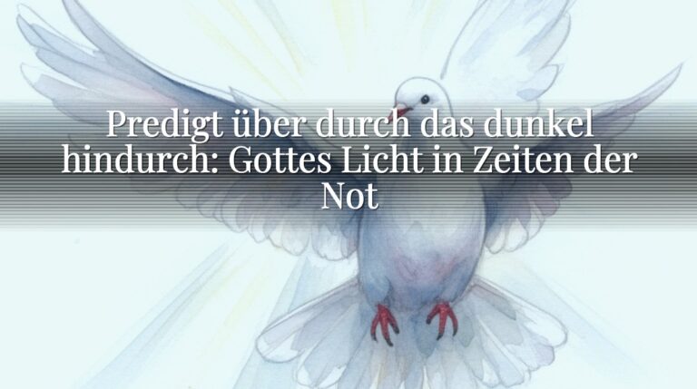 Predigt über durch das dunkel hindurch: Gottes Licht in Zeiten der Not Predigt über durch das dunkel hindurch: Gottes Licht in Zeiten der Not