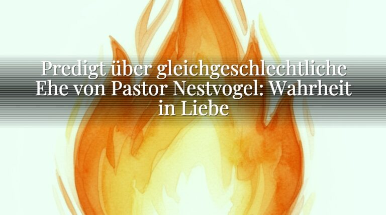 Predigt über gleichgeschlechtliche Ehe von Pastor Nestvogel: Wahrheit in Liebe