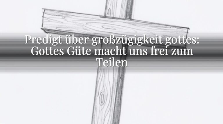 Predigt über großzügigkeit gottes: Gottes Güte macht uns frei zum Teilen