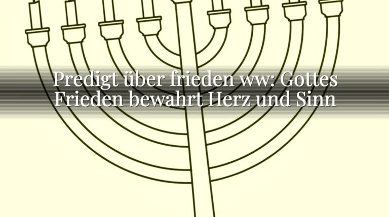 Predigt über frieden ww: Gottes Frieden bewahrt Herz und Sinn