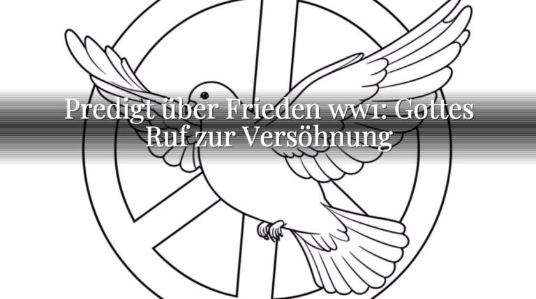 Predigt über Frieden ww1: Gottes Ruf zur Versöhnung