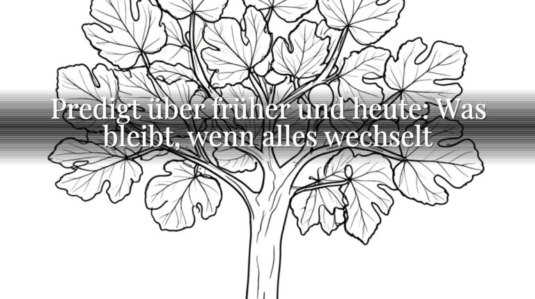 Predigt über früher und heute: Was bleibt, wenn alles wechselt