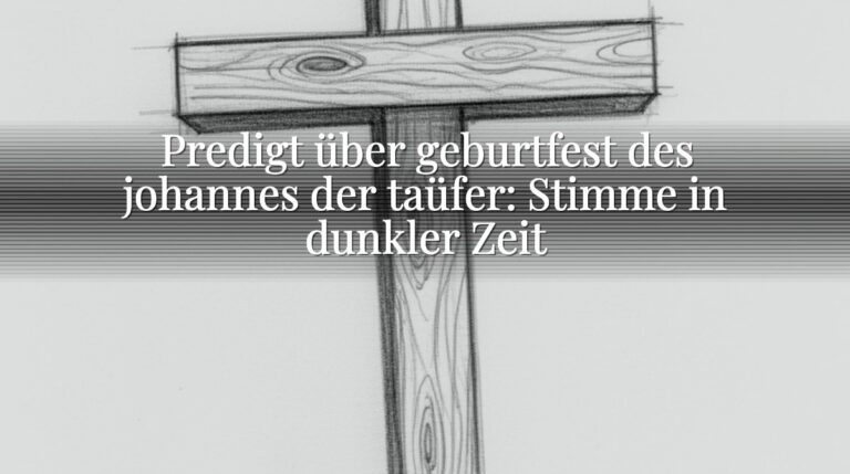 Predigt über geburtfest des johannes der taüfer: Stimme in dunkler Zeit