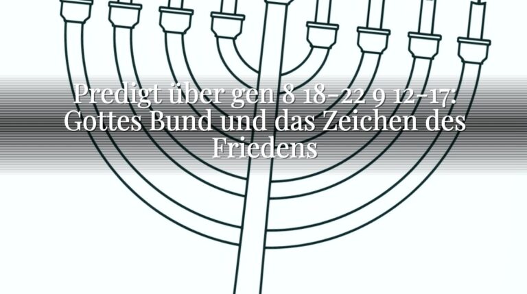 Predigt über gen 8 18-22 9 12-17: Gottes Bund und das Zeichen des Friedens