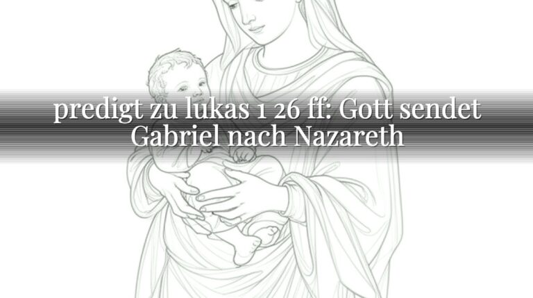 predigt zu lukas 1 26 ff: Gott sendet Gabriel nach Nazareth