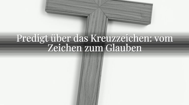 Predigt über das Kreuzzeichen: vom Zeichen zum Glauben