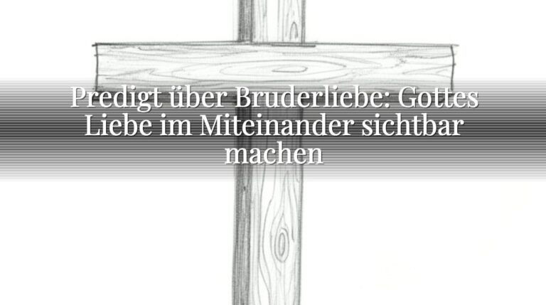 Predigt über Bruderliebe: Gottes Liebe im Miteinander sichtbar machen Predigt über Bruderliebe: Gottes Liebe im Miteinander sichtbar machen