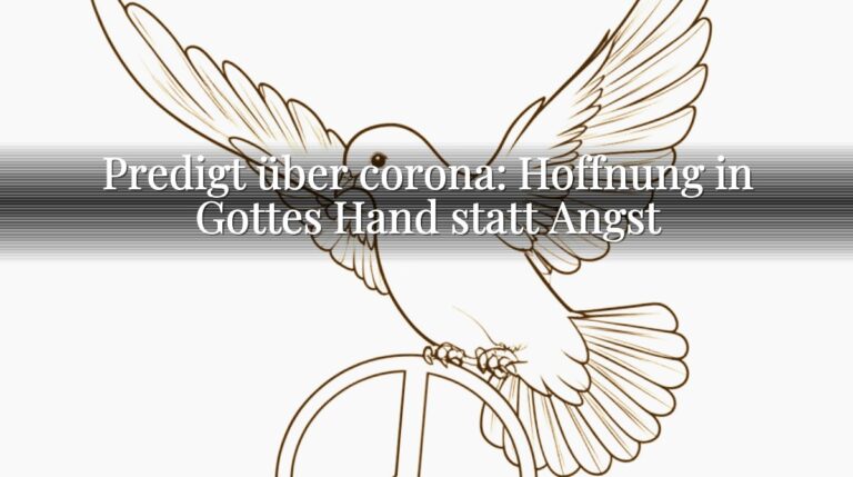 Predigt über corona: Hoffnung in Gottes Hand statt Angst