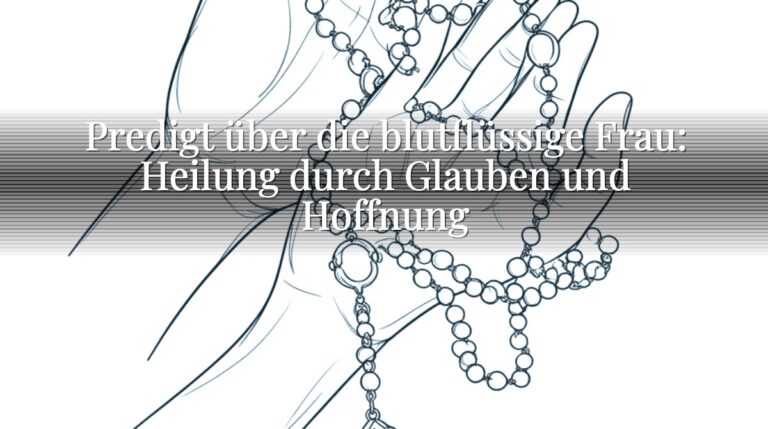 Predigt über die blutflüssige Frau: Heilung durch Glauben und Hoffnung