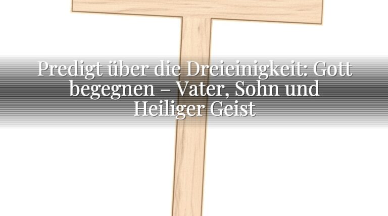 Predigt über die Dreieinigkeit: Gott begegnen – Vater, Sohn und Heiliger Geist