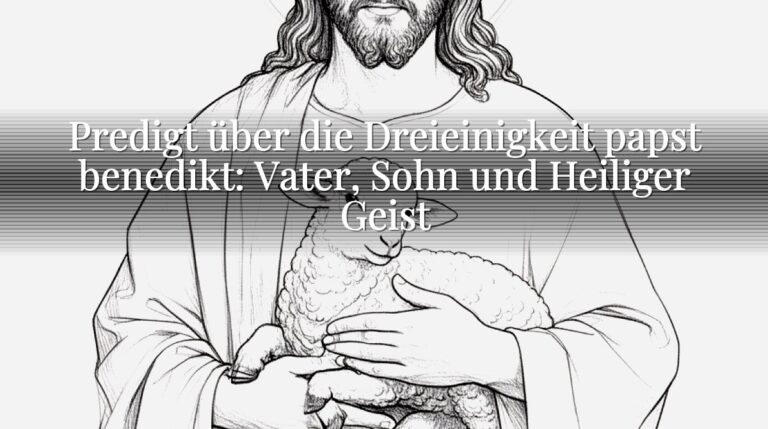 Predigt über die Dreieinigkeit papst benedikt: Vater, Sohn und Heiliger Geist