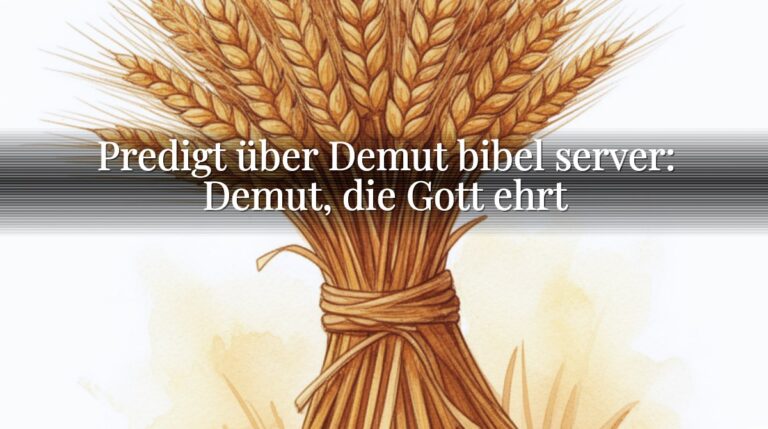 Predigt über Demut bibel server: Demut, die Gott ehrt