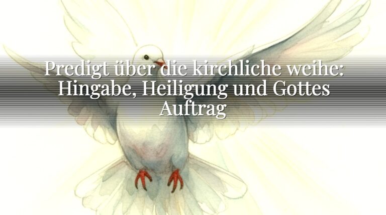 Predigt über die kirchliche weihe: Hingabe, Heiligung und Gottes Auftrag