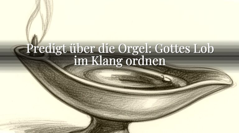 Predigt über die Orgel: Gottes Lob im Klang ordnen