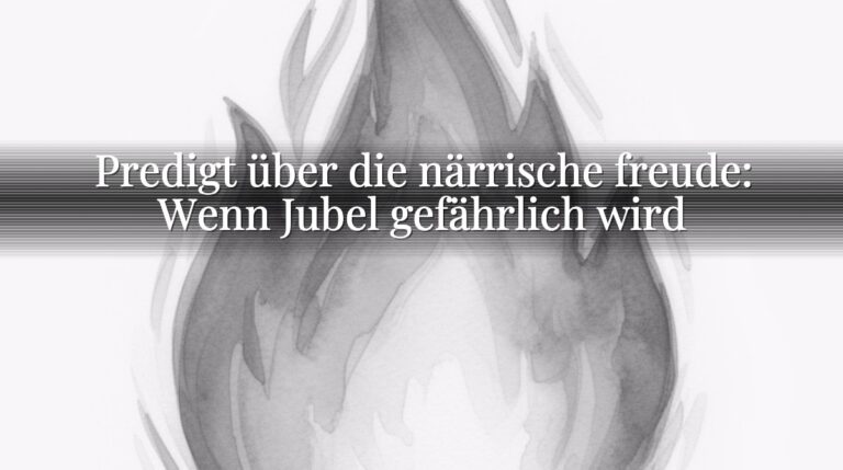 Predigt über die närrische freude: Wenn Jubel gefährlich wird