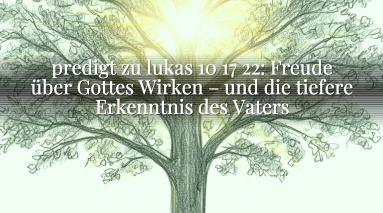 predigt zu lukas 10 17 22: Freude über Gottes Wirken – und die tiefere Erkenntnis des Vaters