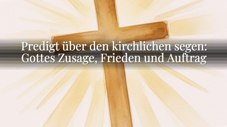 Predigt über den kirchlichen segen: Gottes Zusage, Frieden und Auftrag