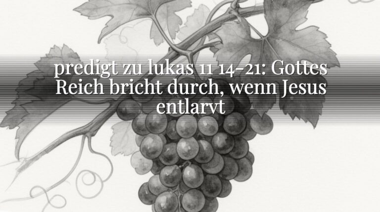 predigt zu lukas 11 14-21: Gottes Reich bricht durch, wenn Jesus entlarvt