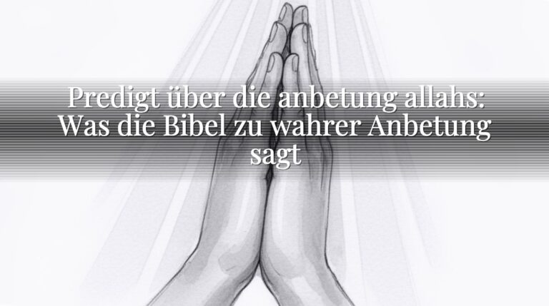 Predigt über die anbetung allahs: Was die Bibel zu wahrer Anbetung sagt