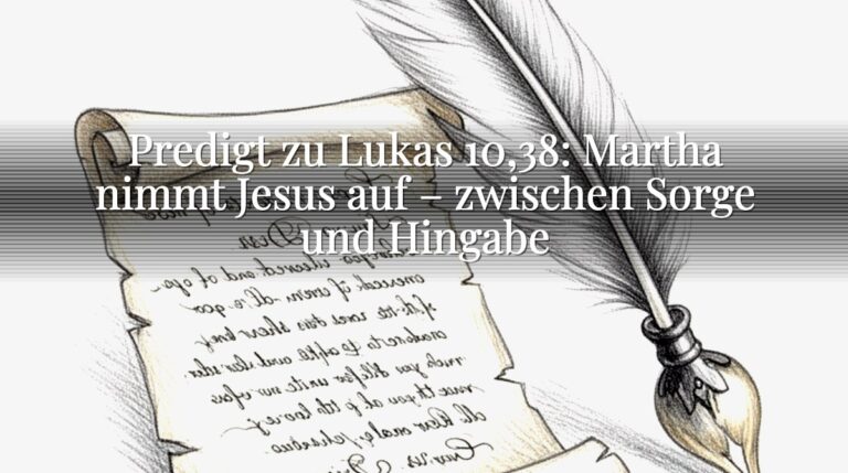 Predigt zu Lukas 10,38: Martha nimmt Jesus auf – zwischen Sorge und Hingabe Predigt zu Lukas 10,38: Martha nimmt Jesus auf – zwischen Sorge und Hingabe