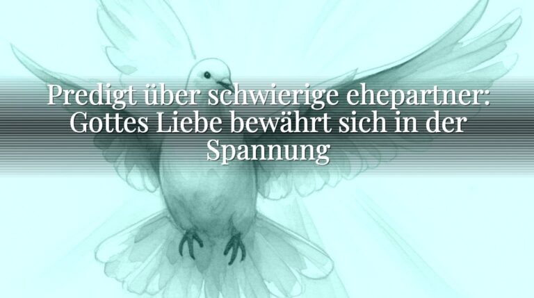 Predigt über schwierige ehepartner: Gottes Liebe bewährt sich in der Spannung Predigt über schwierige ehepartner: Gottes Liebe bewährt sich in der Spannung