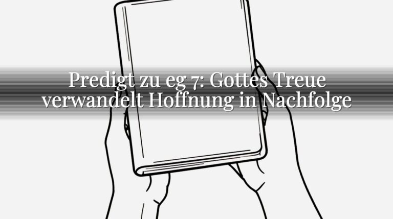 Predigt zu eg 7: Gottes Treue verwandelt Hoffnung in Nachfolge