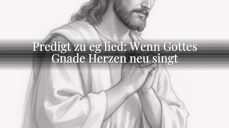 Predigt zu eg lied: Wenn Gottes Gnade Herzen neu singt