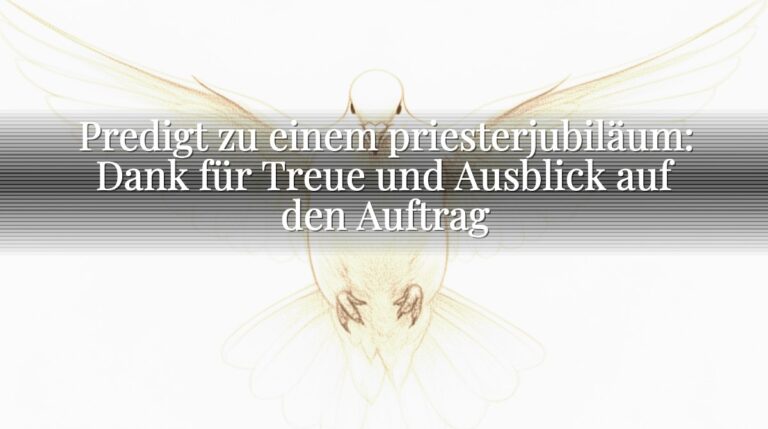 Predigt zu einem priesterjubiläum: Dank für Treue und Ausblick auf den Auftrag