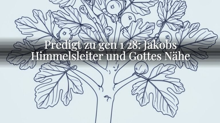 Predigt zu gen 1 28: Jakobs Himmelsleiter und Gottes Nähe