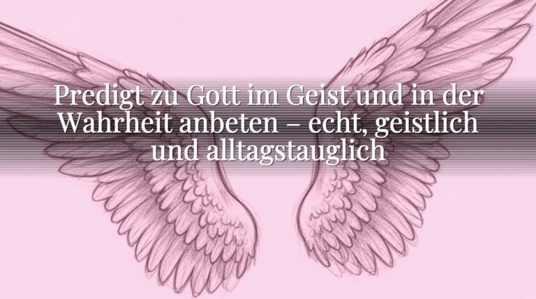 Predigt zu Gott im Geist und in der Wahrheit anbeten – echt, geistlich und alltagstauglich