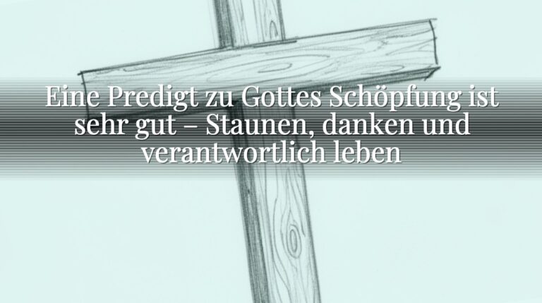 Eine Predigt zu Gottes Schöpfung ist sehr gut – Staunen, danken und verantwortlich leben
